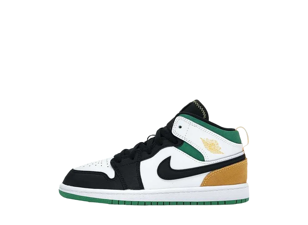 Nike PS Jordan 1 Mid SE "White/Laser Orange/Lucky Green"