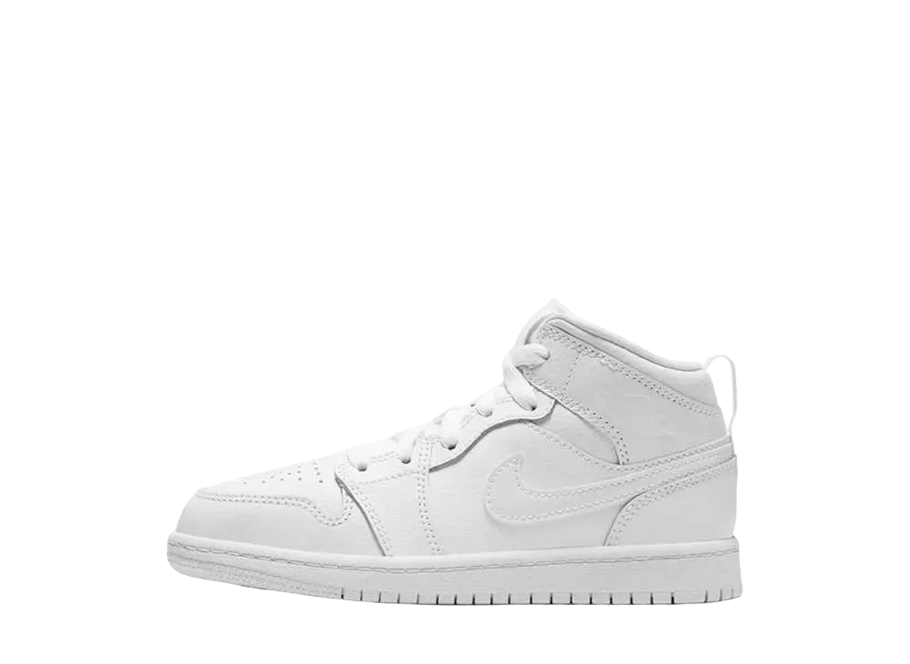 ナイキ PS エアジョーダン1 ミッド "トリプルホワイト" (2020)(キッズ)