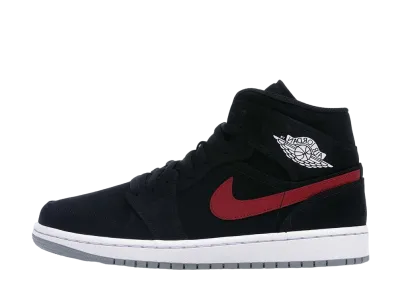 Nike Air Jordan 1 Mid "Black/Multi Color Swooshe"