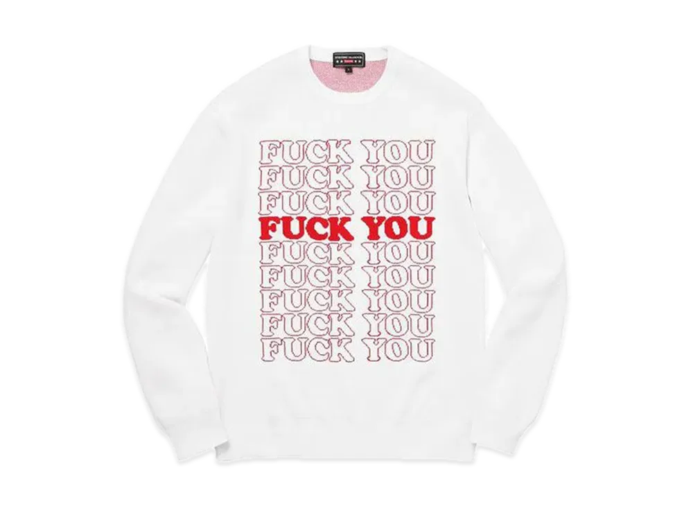 Supreme x HYSTERIC GLAMOUR Fuck You Sweater "White"