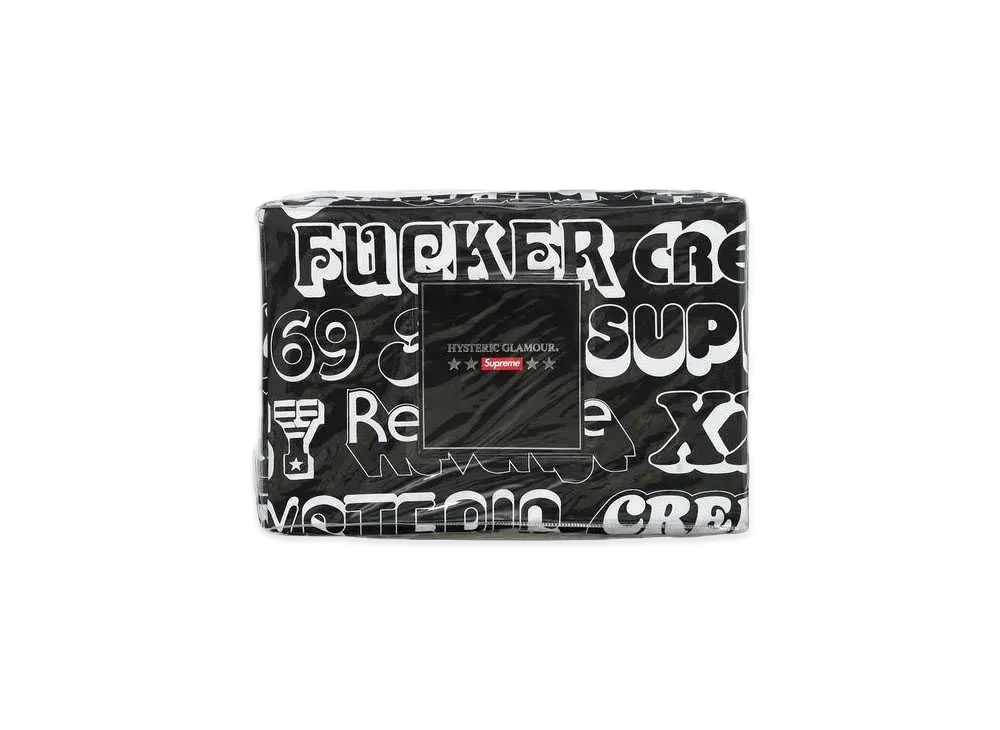 Supreme x HYSTERIC GLAMOUR Text Duvet / Pillow Set "Black"