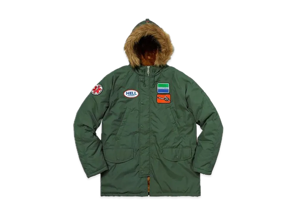 Supreme x HYSTERIC GLAMOUR N-3B Parka "Work Green"