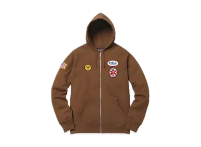 Supreme x HYSTERIC GLAMOUR Patches Zip Up Sweatshirt"Brown"