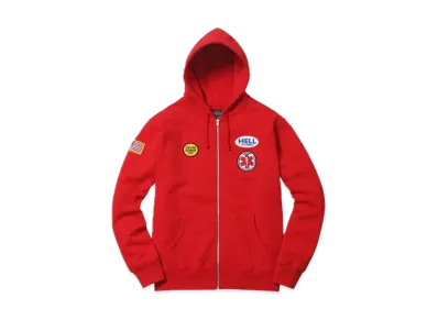 Supreme x HYSTERIC GLAMOUR Patches Zip Up Sweatshirt"Red"
