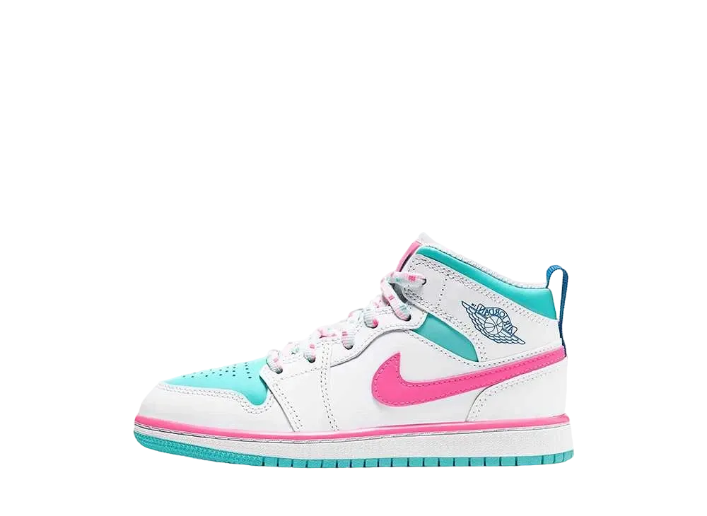 ナイキ PS エアジョーダン1 ミッド "ホワイト/パイングリーンソアー"(キッズ)
