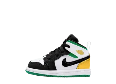 Nike TD Jordan 1 Mid SE "White/Laser Orange/Lucky Green"