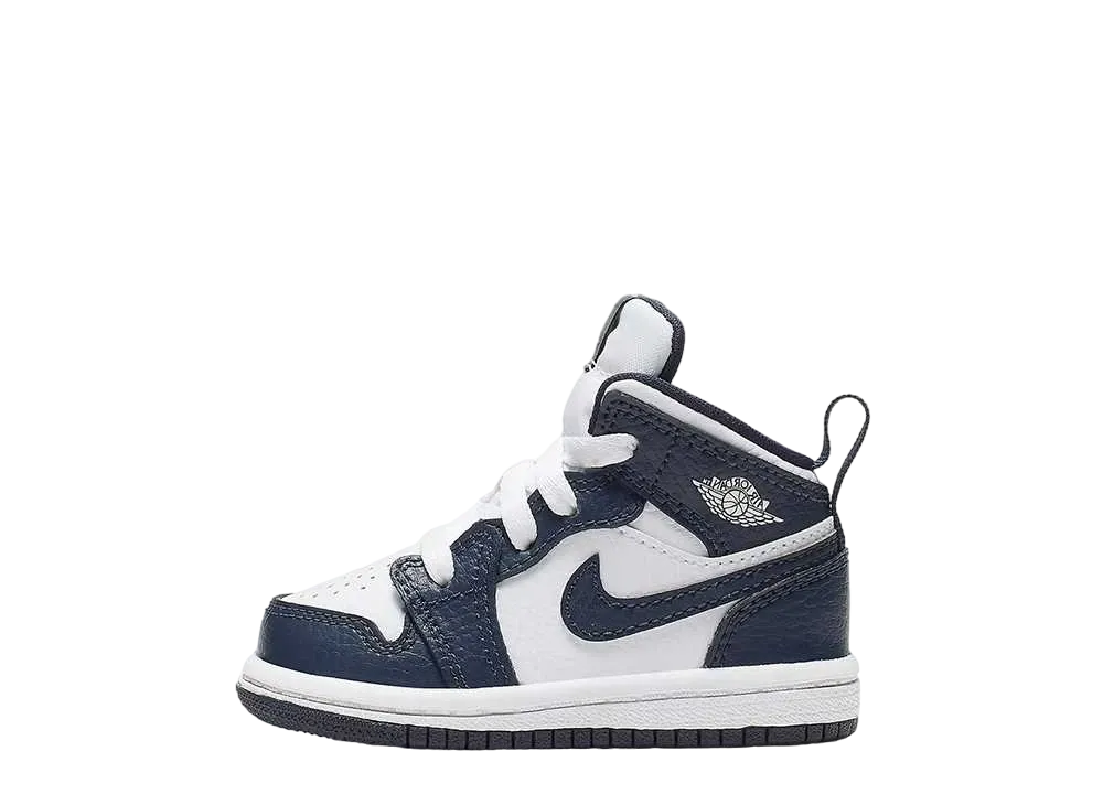Nike TD Jordan 1 Mid "White/Metallic Gold/Obsidian"