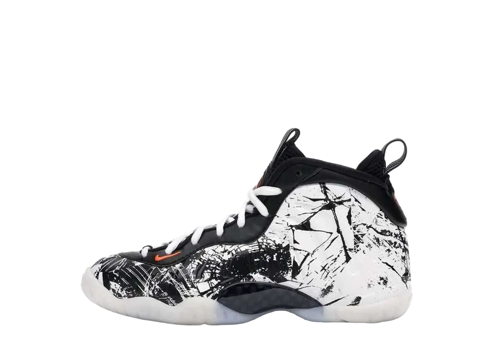 Nike GS Air Foamposite One Shattered Backboard "Black/White Total Orange"