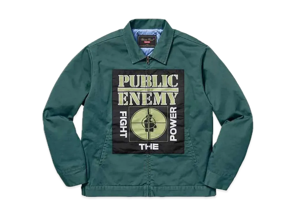 シュプリーム アンダーカバー パブリック エネミー ワーク ジャケット "ダスティ ティール"