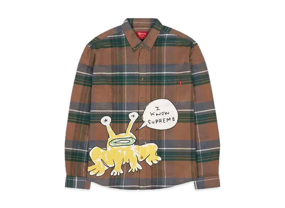 シュプリーム プレイド シャツ "タン"