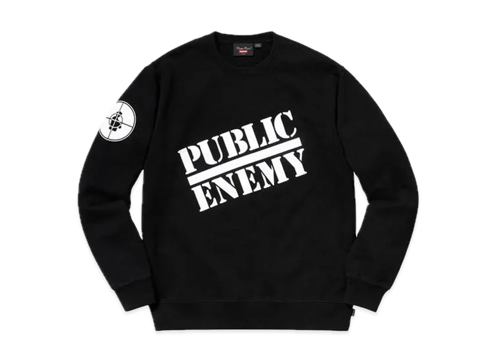 シュプリーム アンダーカバー パブリック エネミー クルーネック スウェットシャツ "ブラック"