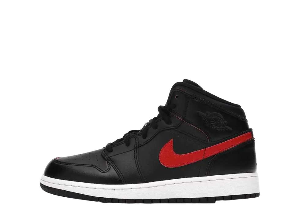 Nike GS Air Jordan 1 Retro Mid "Black Gym Red"