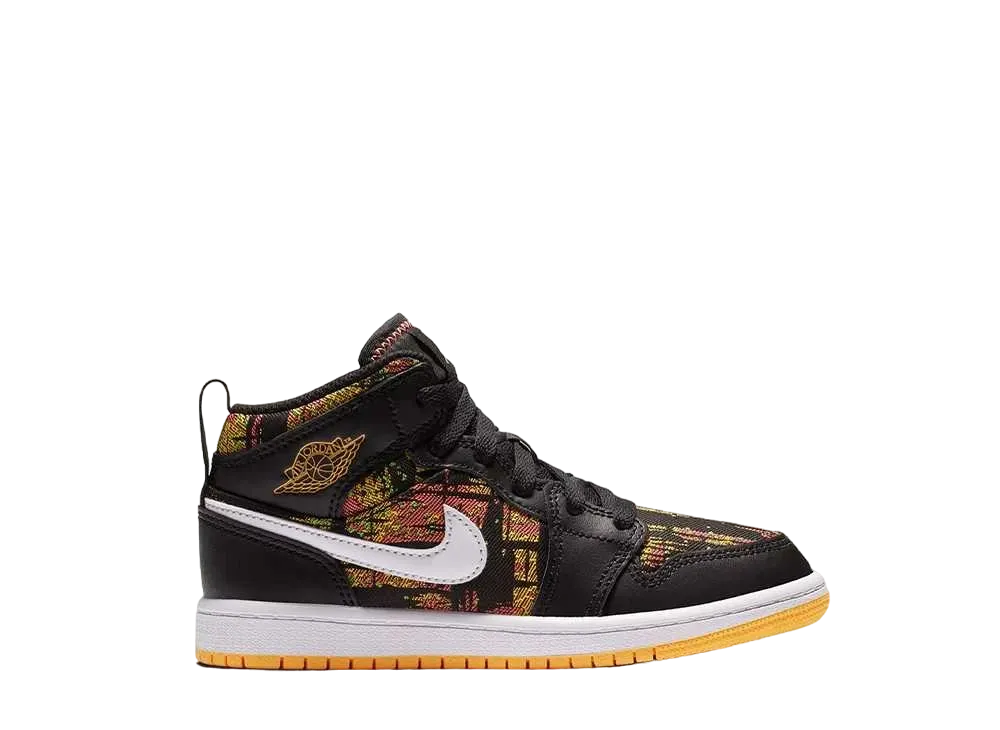 Nike PS Jordan 1 Mid "Black/Laser Orange/Bright Melon"