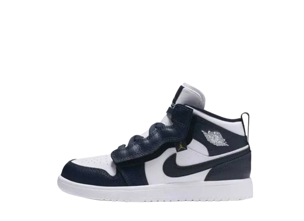 Nike PS Jordan 1 Mid ALT "White/Metallic Gold/Obsidian"