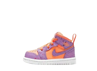 Nike TD Jordan 1 Mid "Paint Splatter/Orange/Purple"