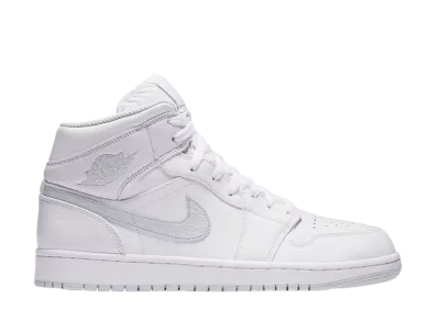Nike Air Jordan 1 Mid "White Pure Platinum Swoosh"