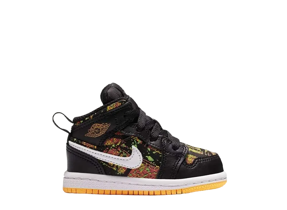 ナイキ TD エアジョーダン1 ミッド "ブラック/レーザーオレンジ/ブライトメロン"(キッズ)