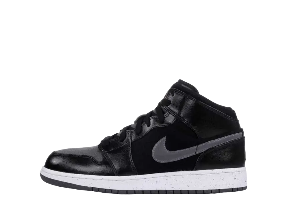 Nike GS Air Jordan 1 Mid PRM "Black Dark Grey"