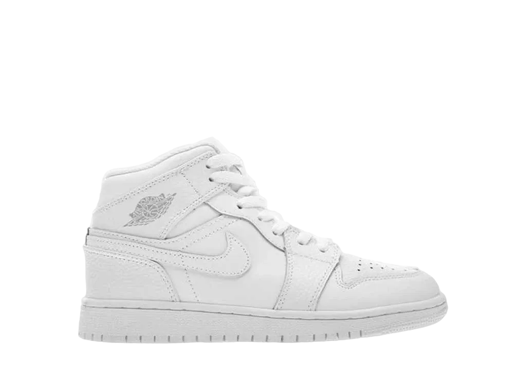 ナイキ GS エアジョーダン1 ミッド "ホワイト ピュア プラチナム" (2018)