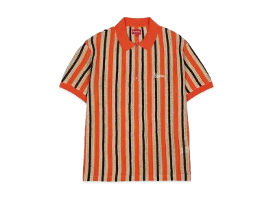Supreme Open Knit Stripe Zip Polo "Orange"