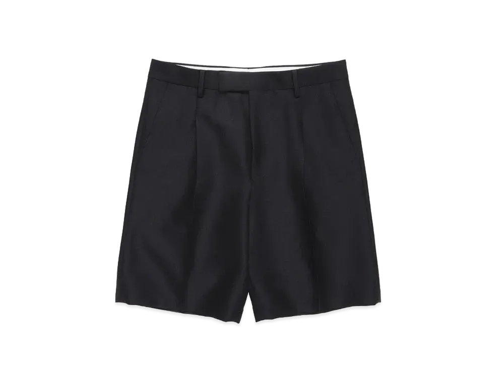 WACKO MARIA PLEATED SHORTS (IMPOET FABRIC / DOEMEUIL) "Black"