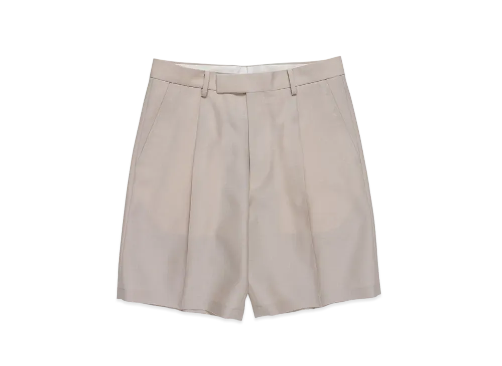 WACKO MARIA PLEATED SHORTS (IMPOET FABRIC / DOEMEUIL) "Beige"