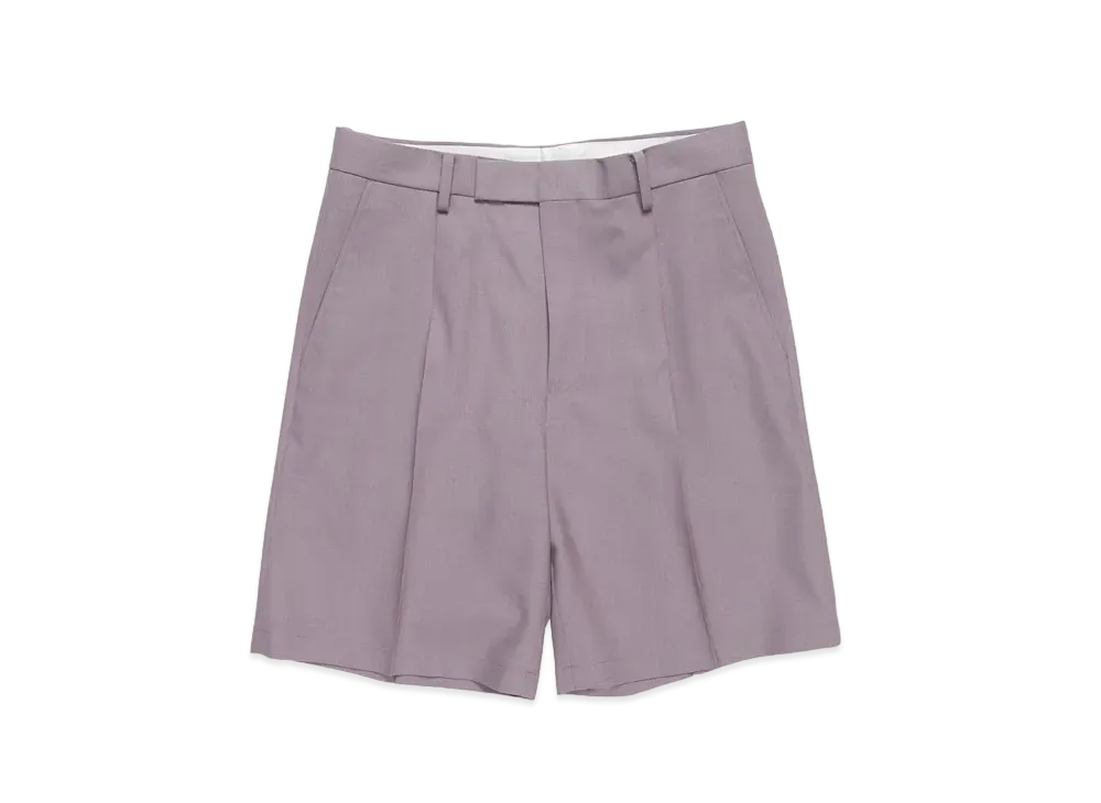 WACKO MARIA PLEATED SHORTS (IMPOET FABRIC / DOEMEUIL) "Light Purple"