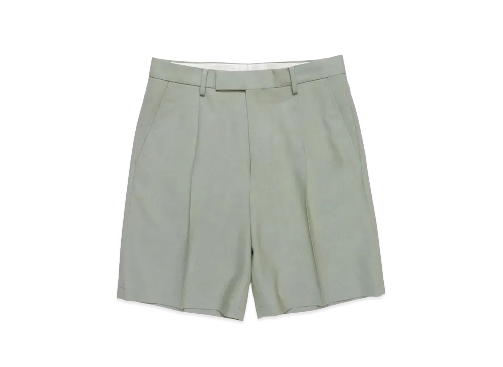 WACKO MARIA PLEATED SHORTS (IMPOET FABRIC / DOEMEUIL) "Light Green"