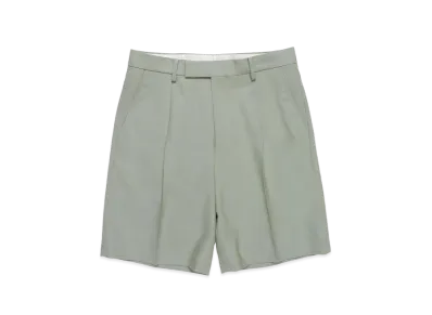 WACKO MARIA PLEATED SHORTS (IMPOET FABRIC / DOEMEUIL) "Light Green"