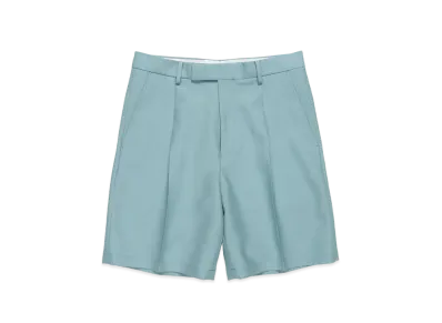 WACKO MARIA PLEATED SHORTS (IMPOET FABRIC / DOEMEUIL) "Light Blue"
