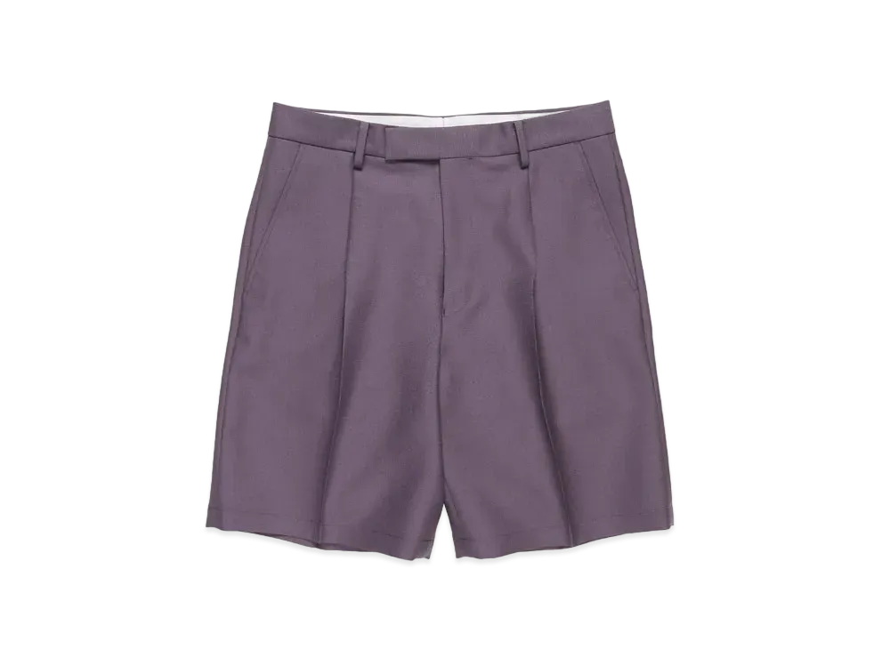 WACKO MARIA PLEATED SHORTS (IMPOET FABRIC / DOEMEUIL) "Purple"