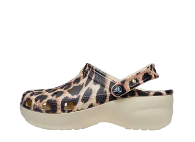 クロックス ウィメンズ クラシック プラットフォーム リミックス クロッグ "ボーン/レオパード"