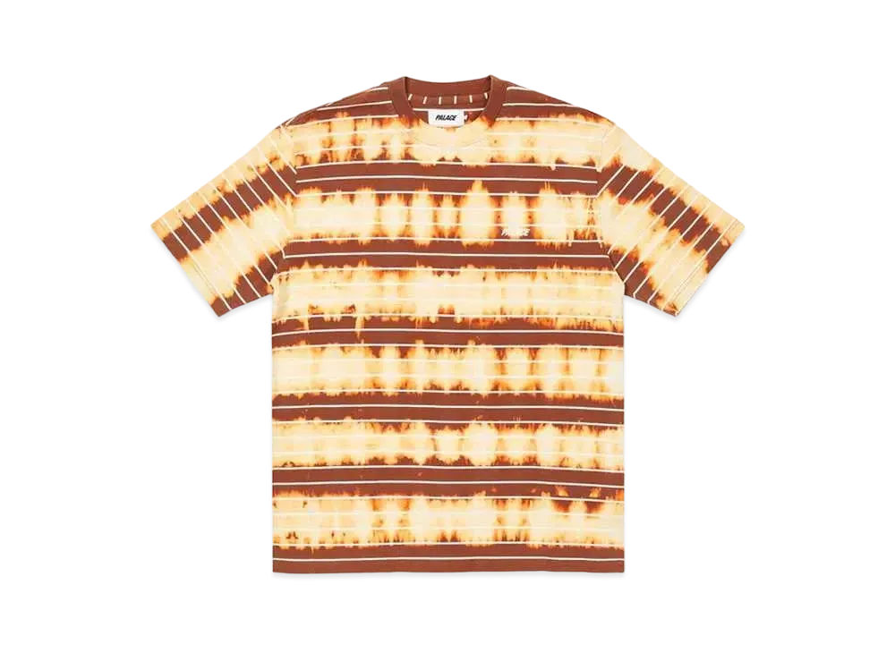 PALACE BLEACHED STRIPE T-SHIRT "Brown"