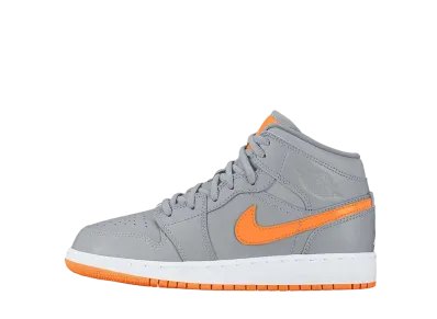 Nike GS Air Jordan 1 Mid "Wolf Grey Bright Citrus"