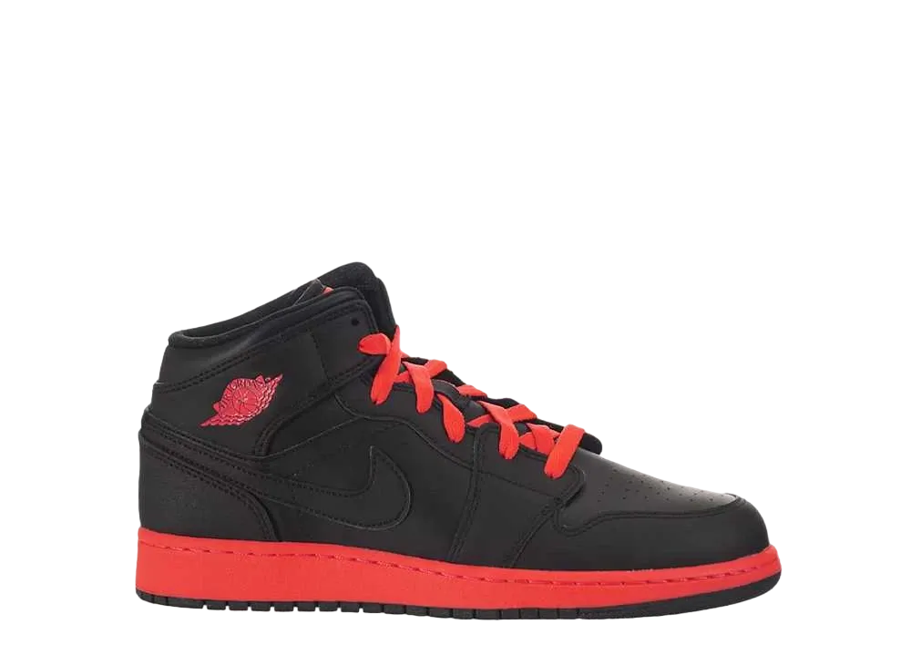 Nike GS Air Jordan 1 Mid "Black Infrared"