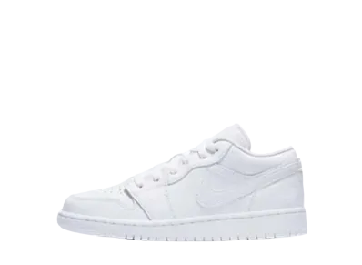 Nike GS Air Jordan 1 Low "Triple White Logo"