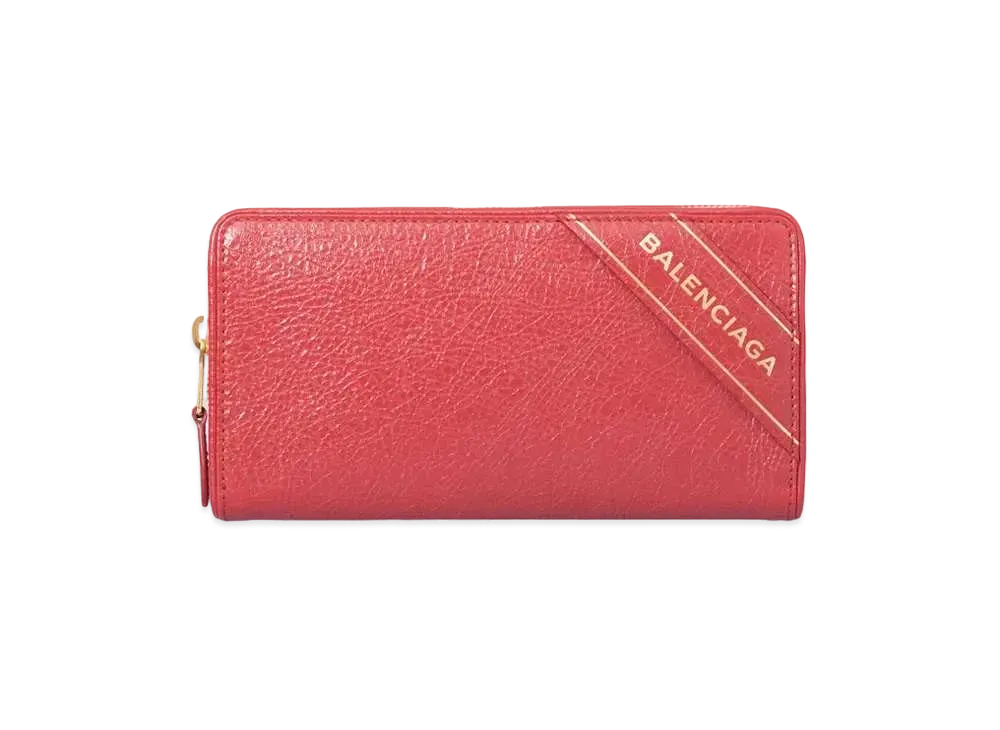 BALENCIAGA Logo Zip Around Wallet "Red"