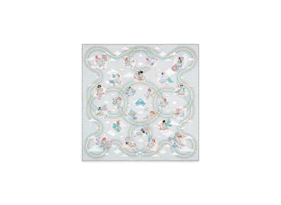 Hermes Carres Volants Scarf 70 "Gris Perle/Rose Poudre"