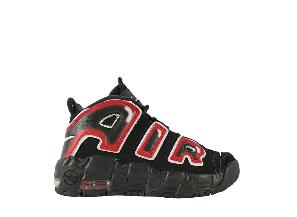 Nike PS Air More Uptempo 96 Spray Paint "Black/White/Laser Crimson"