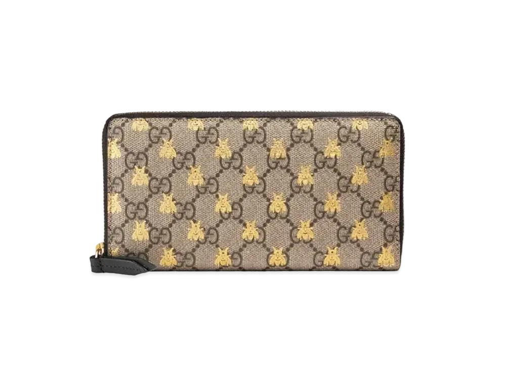 グッチ GGスプリーム ビー ジップアラウンドウォレット "ベージュ" 410102 9F26G 8319