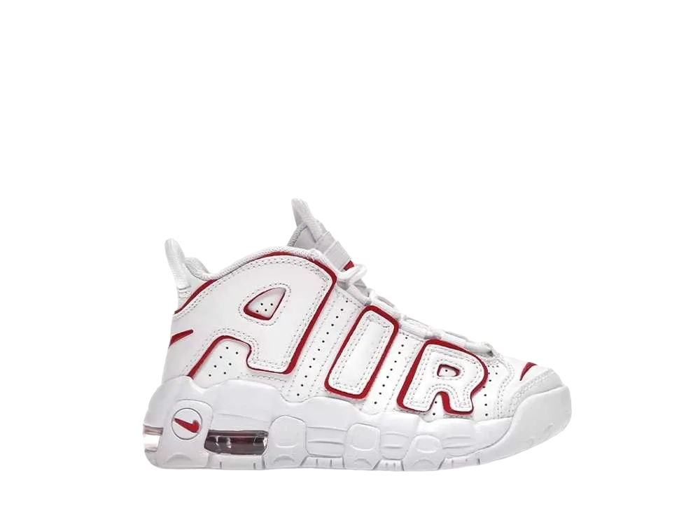 ナイキ PS エアモアアップテンポ "ホワイト バーシティ レッド アウトライン"(キッズ)