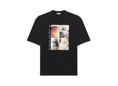 BALENCIAGA I Love Cats Print T-shirt "Black"