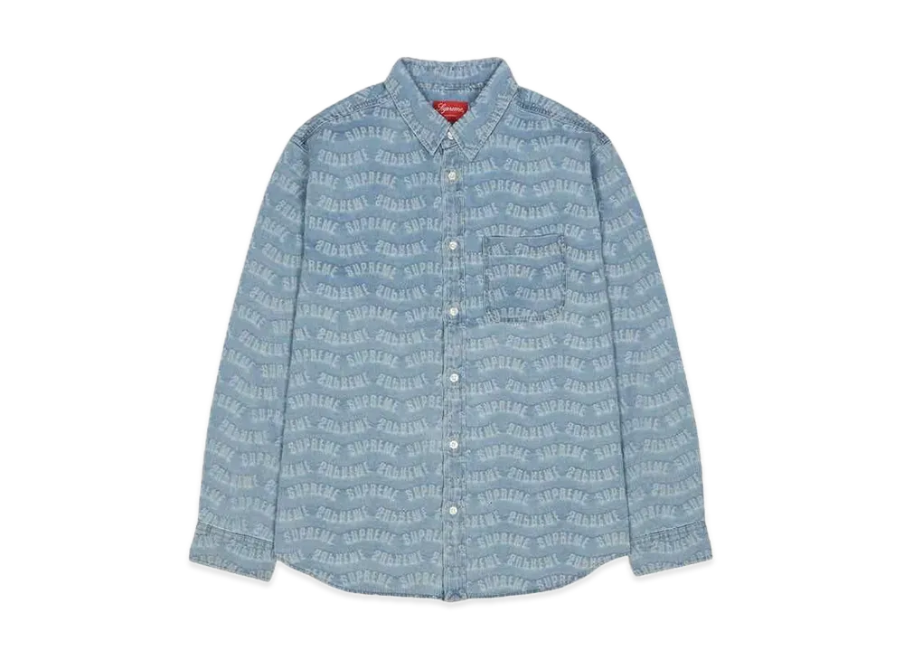 Supreme Arc Jacquard Denim Shirt "Blue"