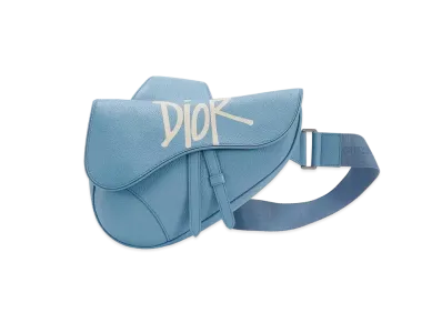 Dior x Shawn Stussy Logo Saddle Bag "Blue"