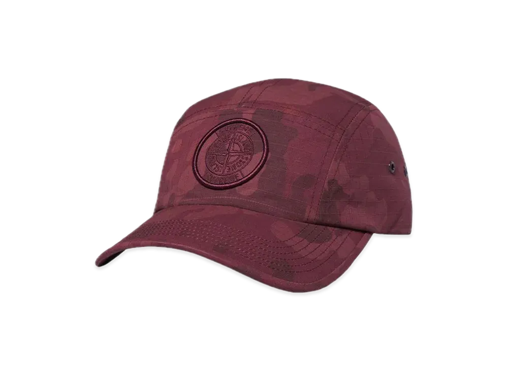 Supreme / Stone Island Reactive Ice Camo Ripstop Camp Cap "Red"
