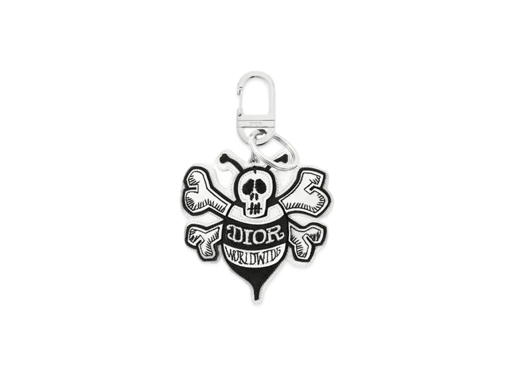Dior x Shawn Stussy Bee Key Ring "Black White"