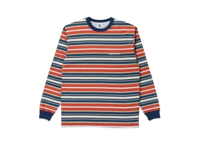 BlackEyePatch Royal Script Bordered L/S Tee "Blue/Red"