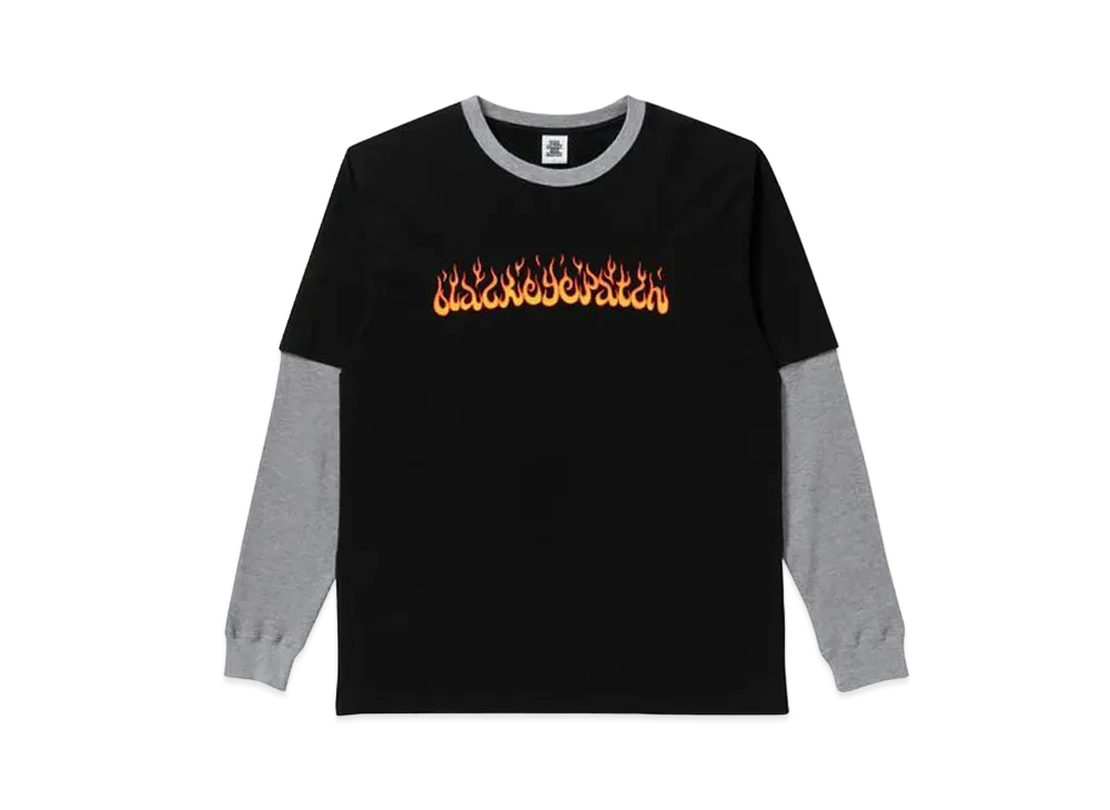 BlackEyePatch Flames Layered L/S Tee "Black"
