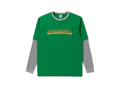 BlackEyePatch Flames Layered L/S Tee "Green"