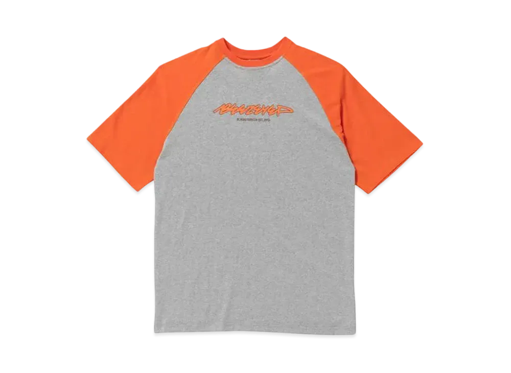 BlackEyePatch Beez-Eye-P Script Logo Raglan Tee "Orange/H.Gray"